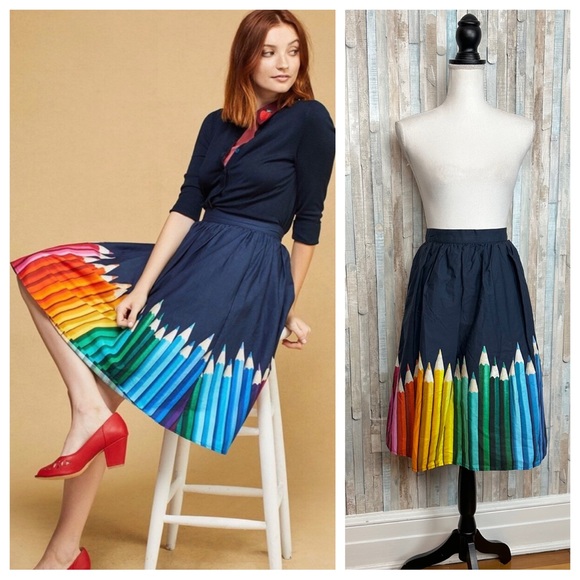 Modcloth Skirts Modcloth M Fervour Colored Pencil Skirt Midi Retro
